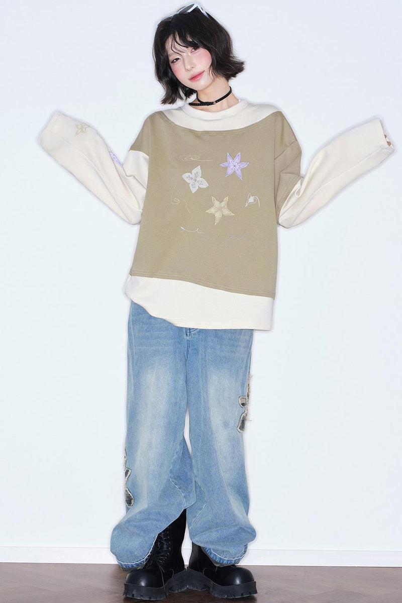 Gravity Hand-painted Color Block Top