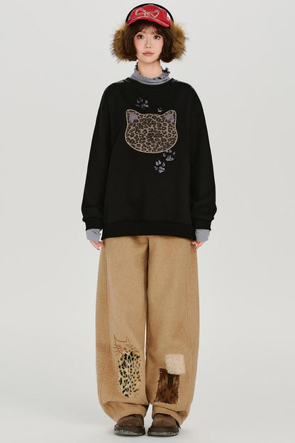 Retro Leopard Loose Mode Top