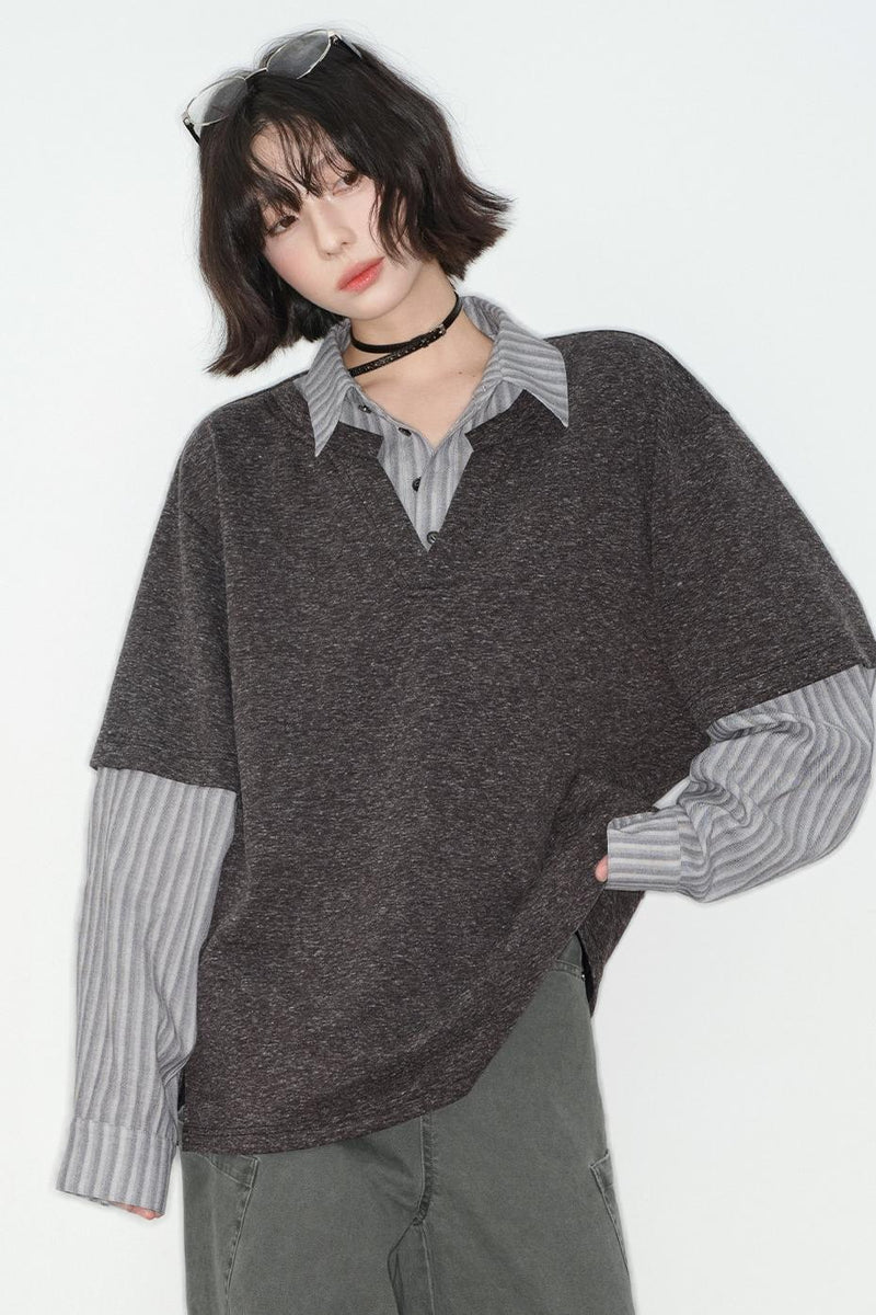Patchwork Color Block Blouse