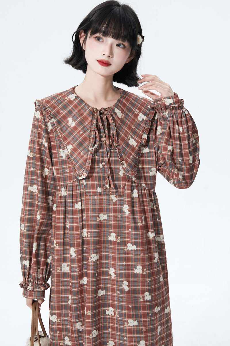 Retro Checker Puppy Dress
