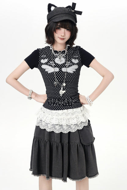 Polka Dot Angel Slim Top