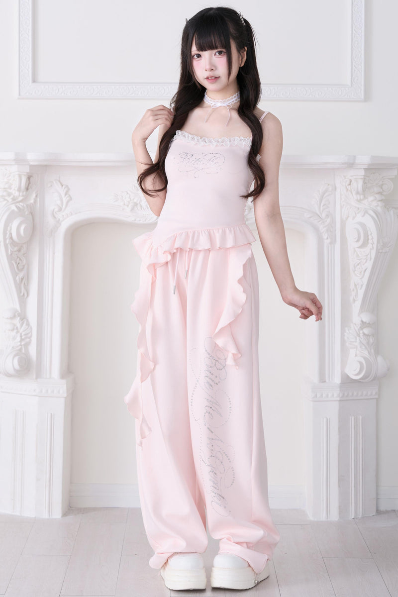 Lace Subculture Hooded Sweatshirt + Camisole + Shorts + Long Pants