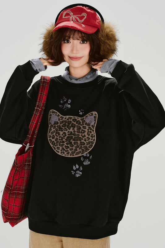 Retro Leopard Loose Mode Top