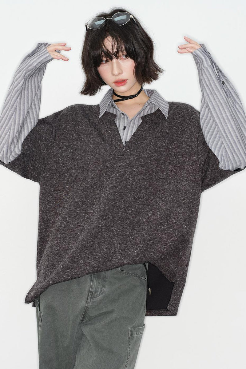 Patchwork Color Block Blouse