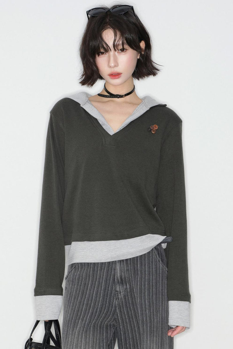 Mode V-neck Tight Top