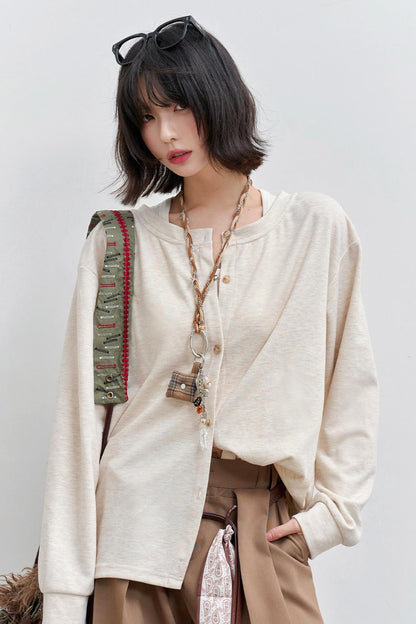 Reversible V-neck Cardigan
