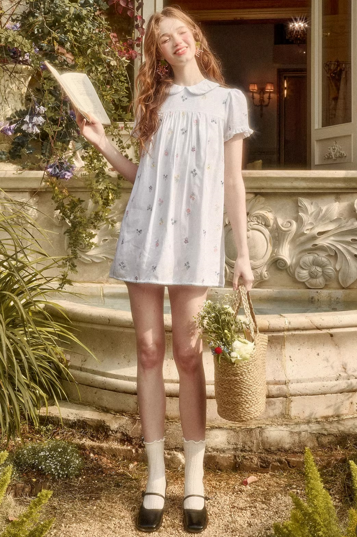 Retro Dress + Top + Pants + Curtain + Scarf
