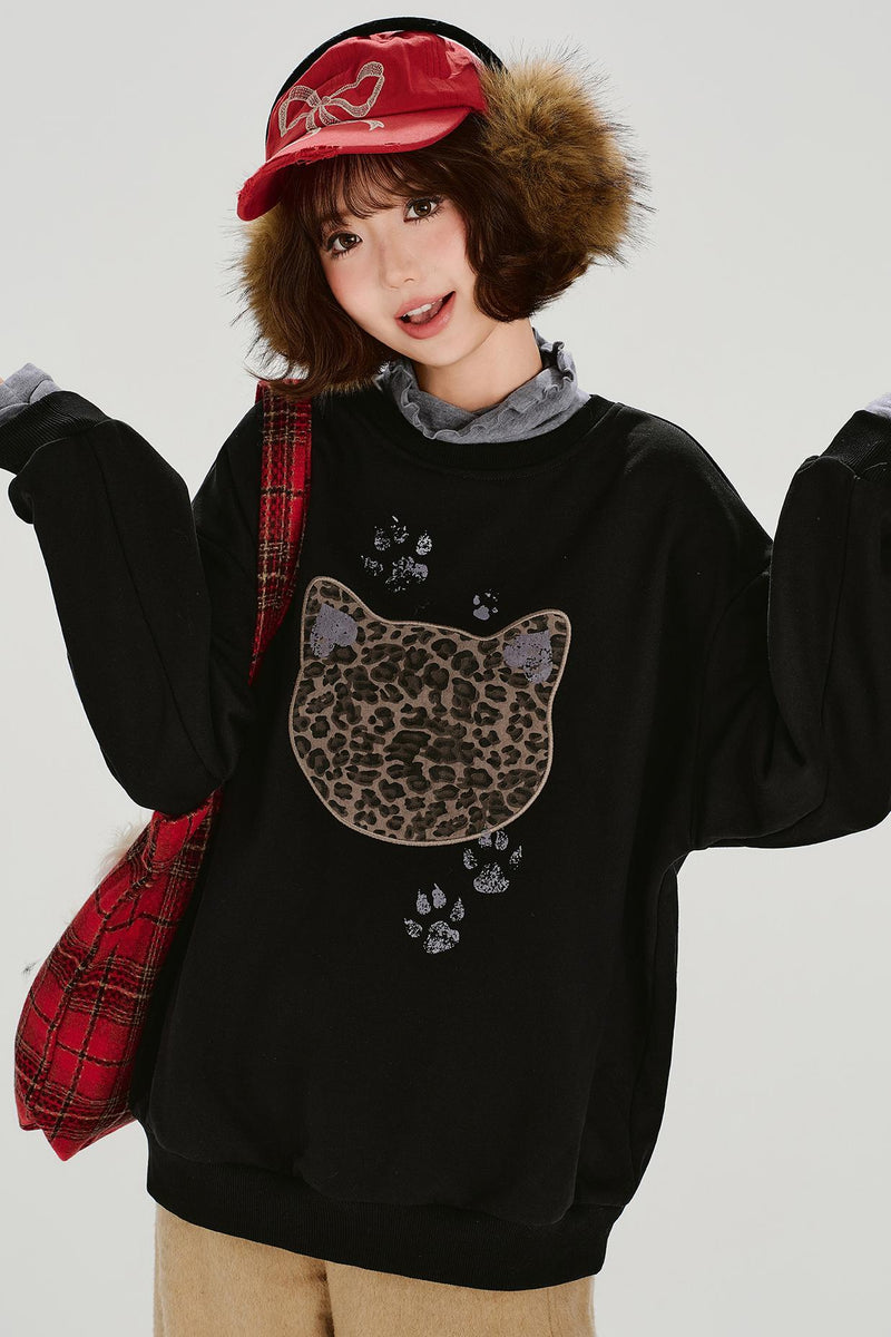 Retro Leopard Loose Mode Top