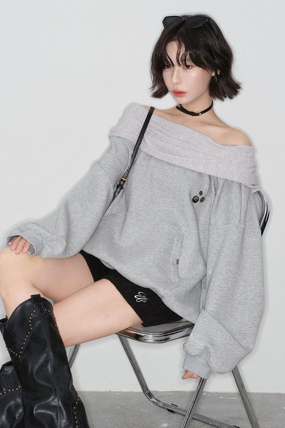 Off-shoulder Loose Top