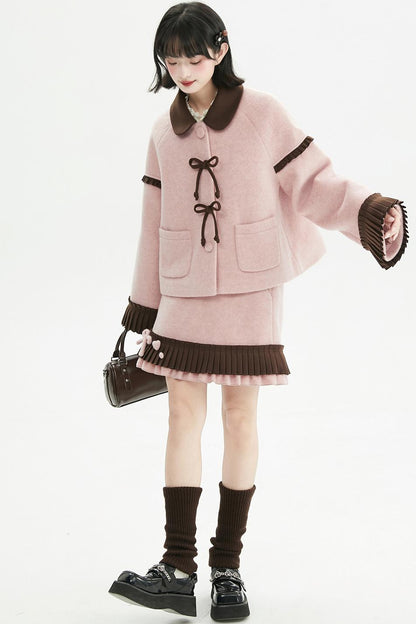 Retro Ribbon Doll Coat + Skirt
