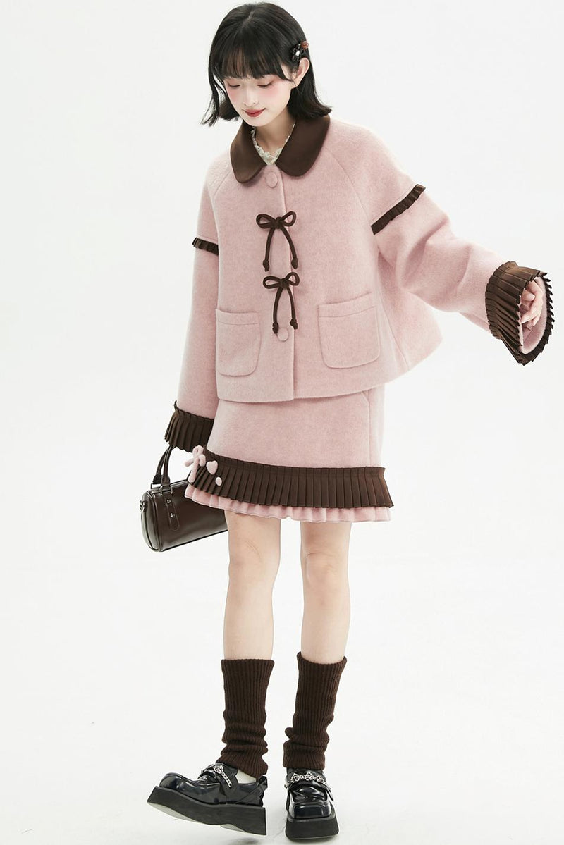 Retro Ribbon Doll Coat + Skirt