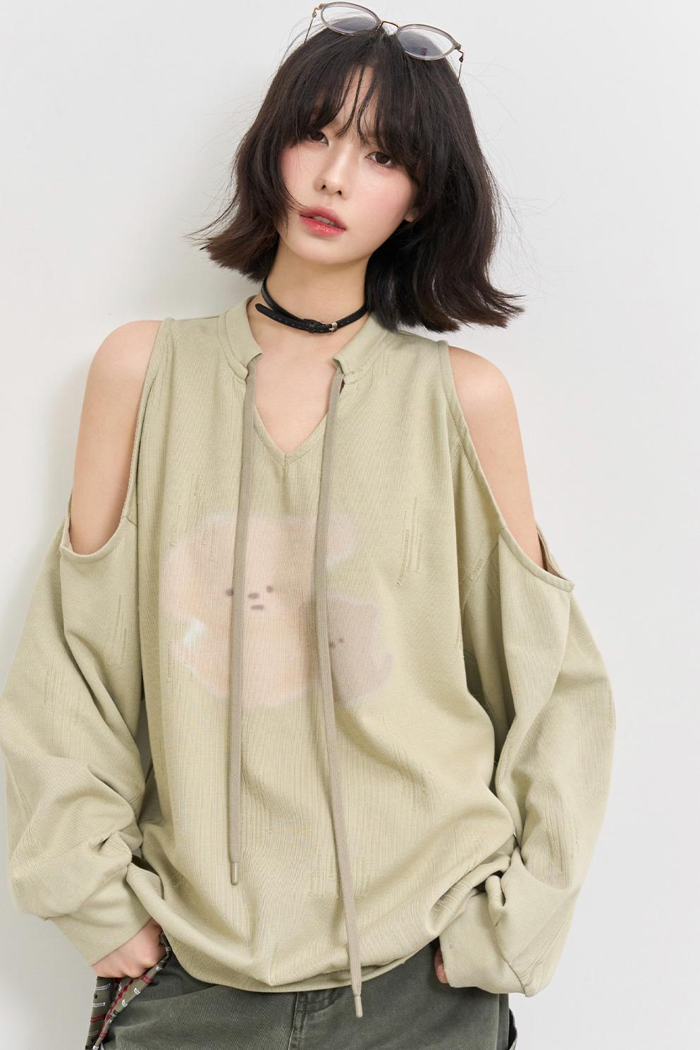 Off-shoulder Loose Top