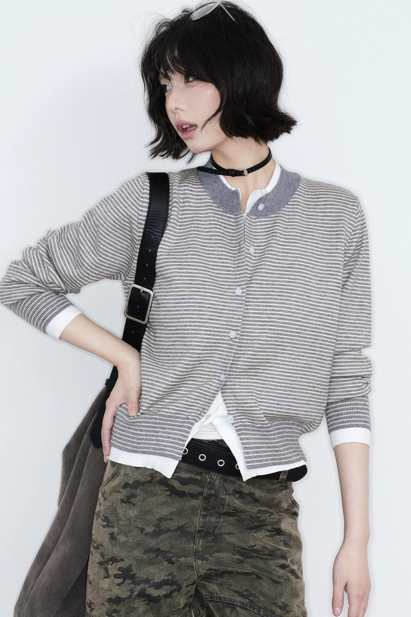 Fake Two-piece Knitted Cardigan