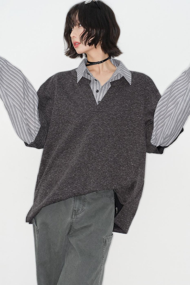 Patchwork Color Block Blouse