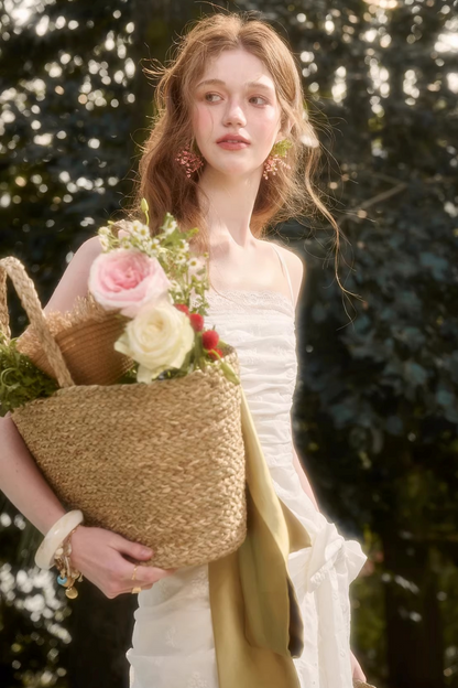 French Ribbon Fitted Camisole Dress