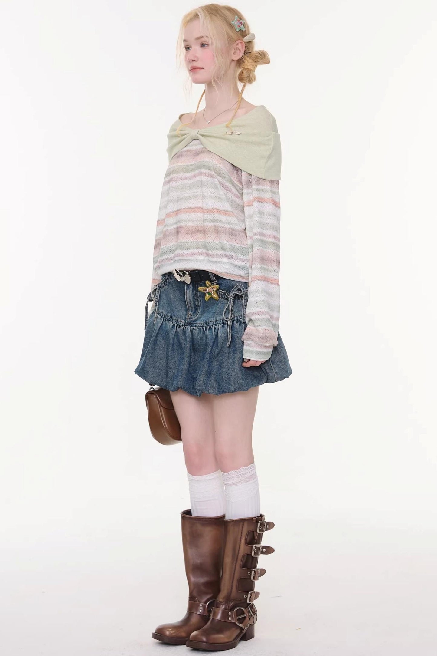 Striped Sweet Girly Tops
