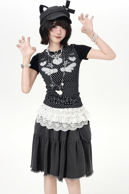 Polka Dot Angel Slim Top
