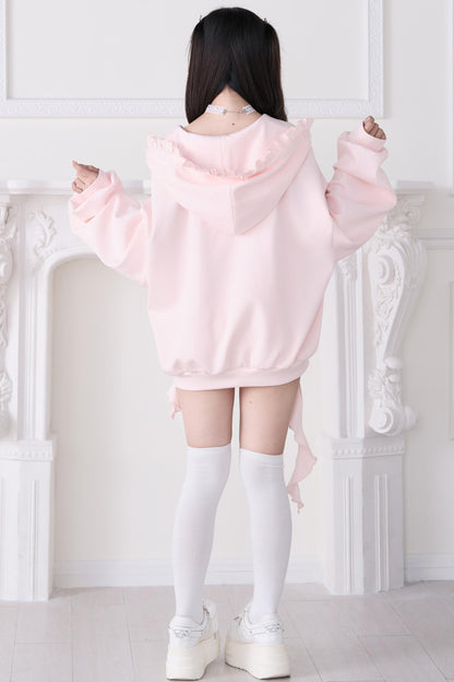 Lace Subculture Hooded Sweatshirt + Camisole + Shorts + Long Pants