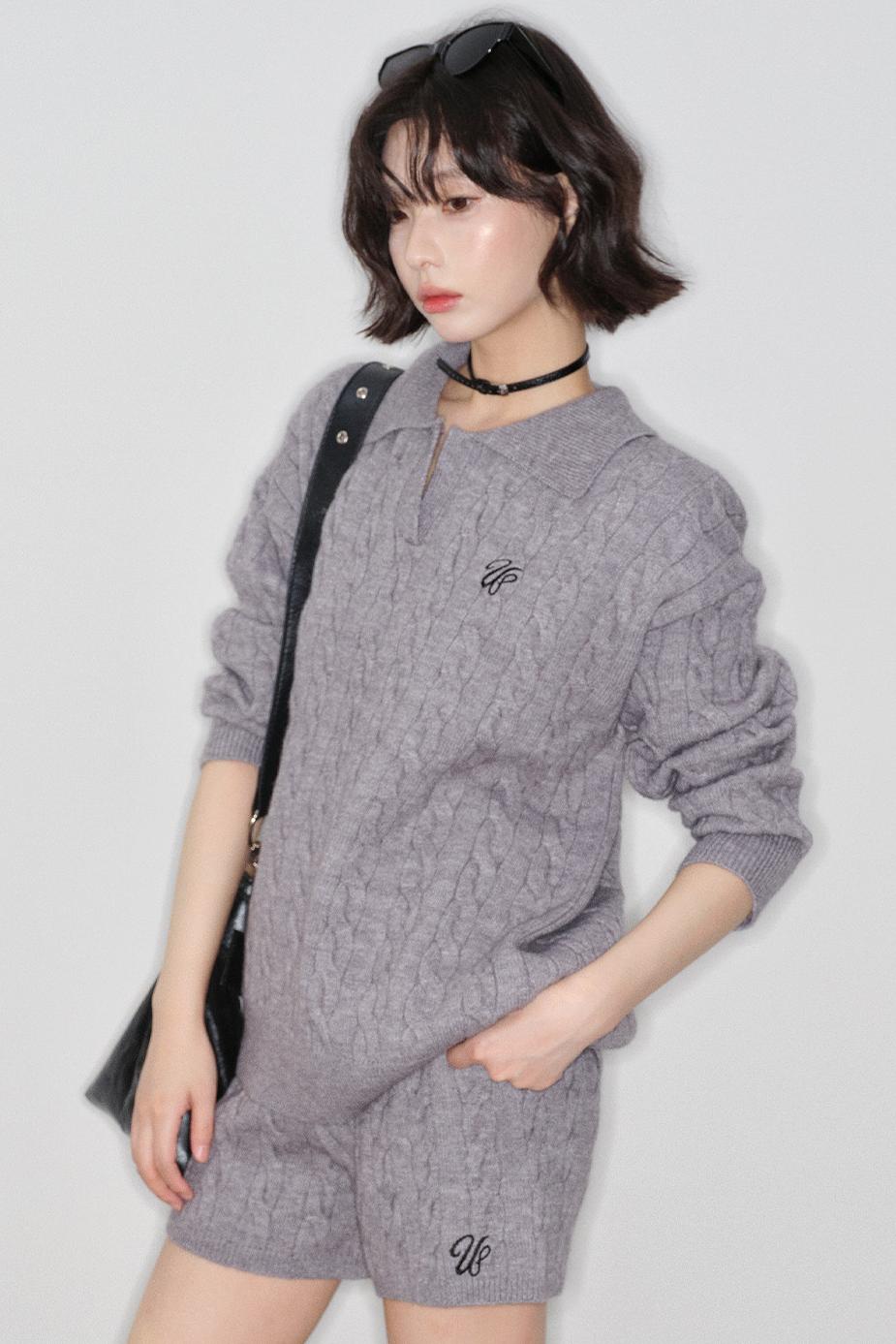 Cable Knit Polo Sweater + Pants