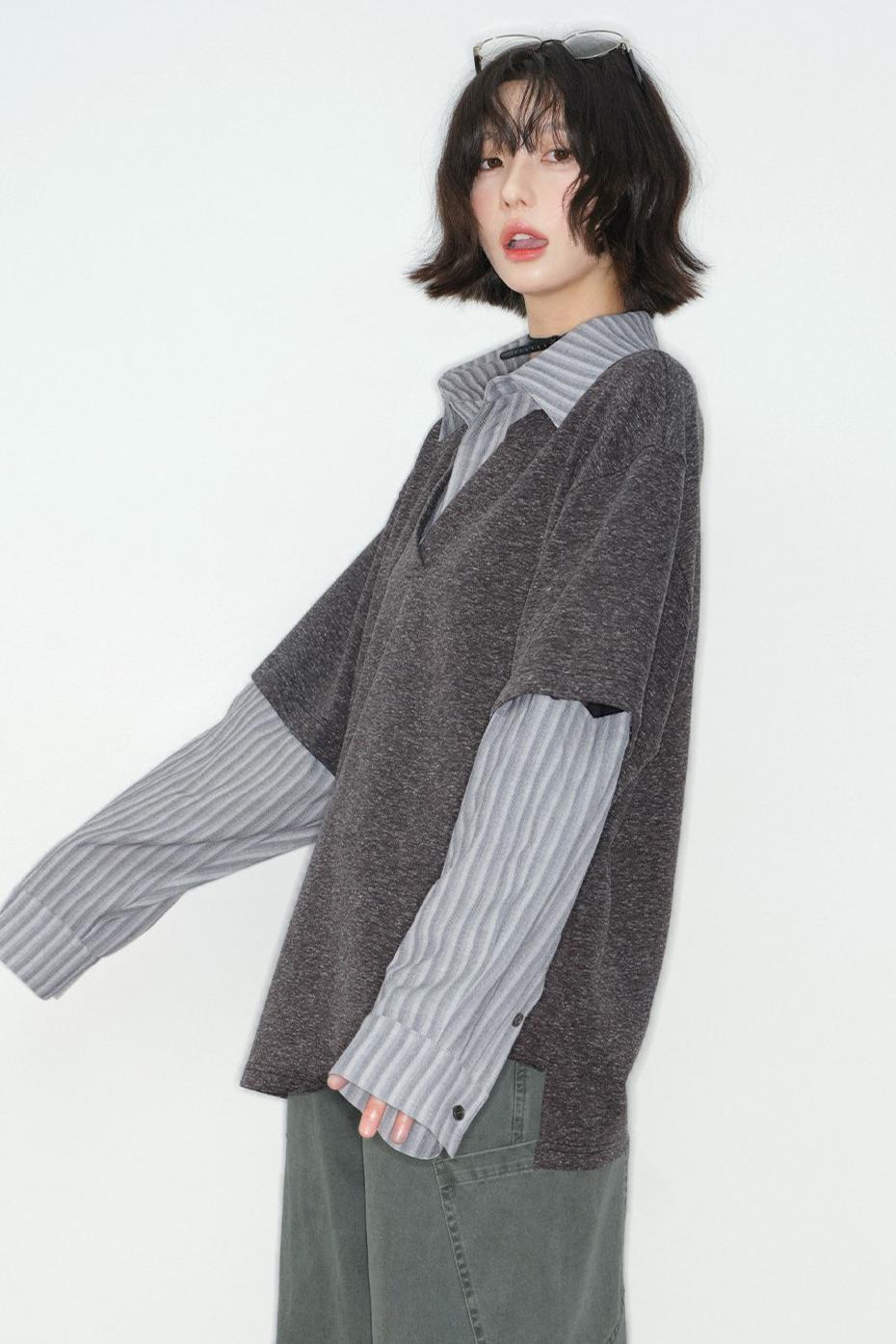 Patchwork Color Block Blouse