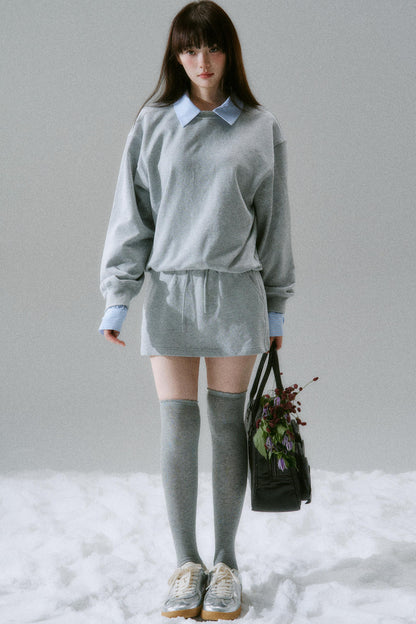 Loose Sweatshirt + Skirt