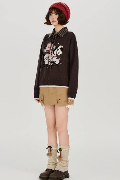 Retro Jacquard Soft Color Top