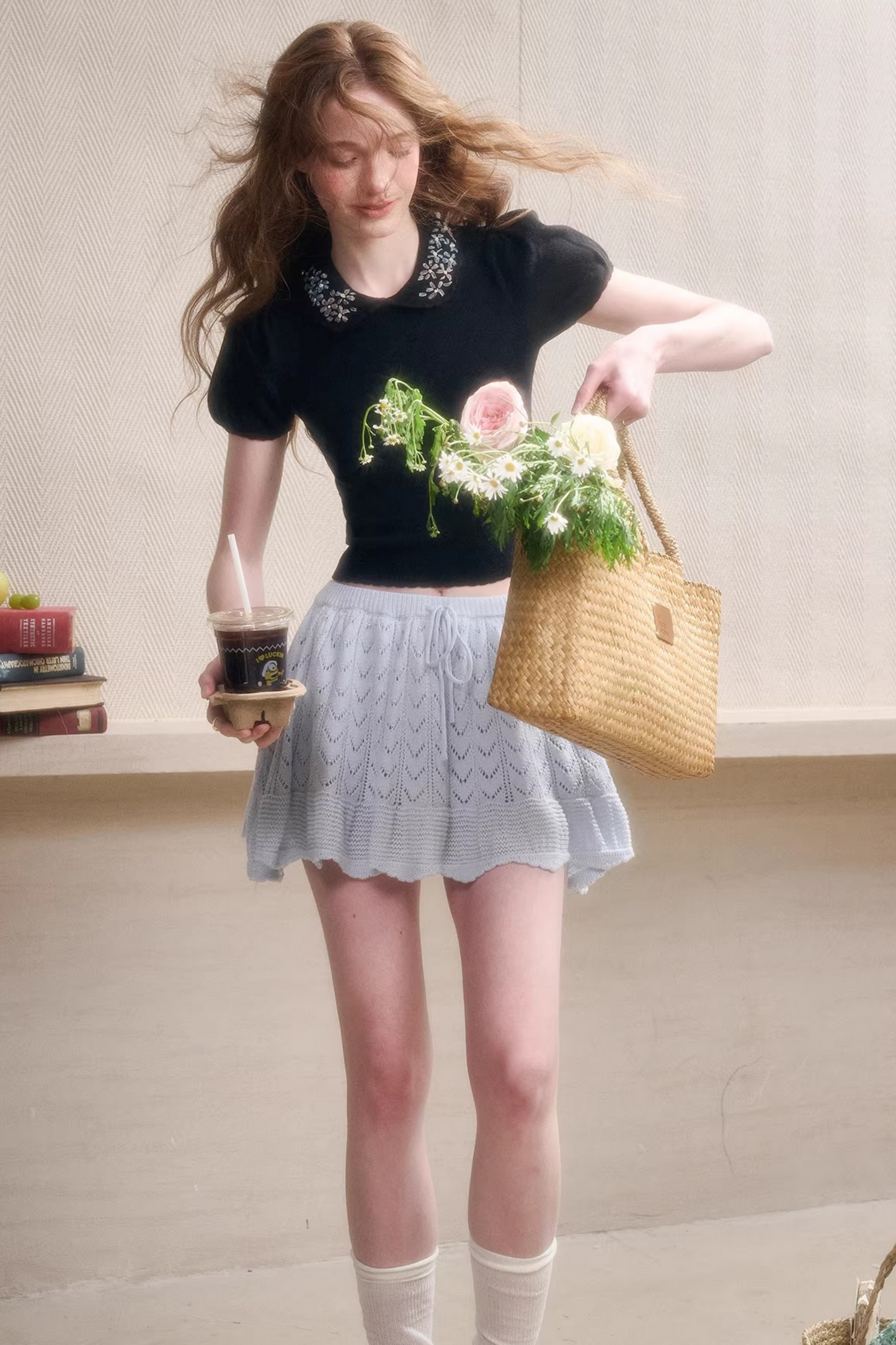 Frozen Flowers Fitted Top