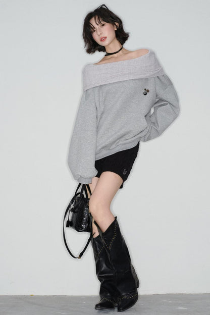 Off-shoulder Loose Top