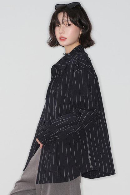 Gravity Striped Cotton Blouse