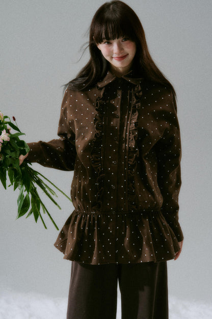 Flash Memory Ruffle Dot Top