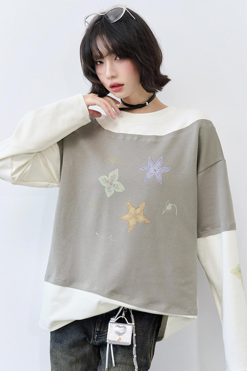 Gravity Hand-painted Color Block Top