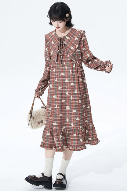 Retro Checker Puppy Dress