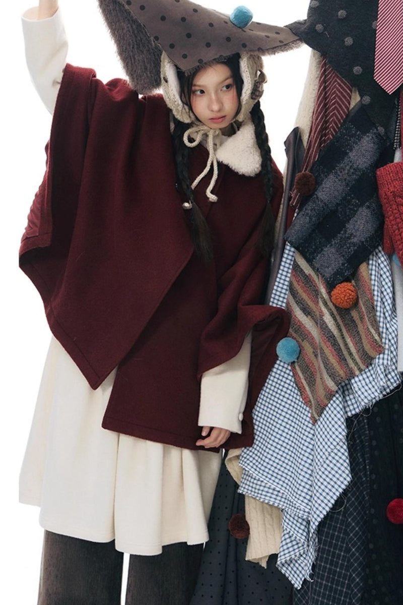 Retro Top + Preppy Pleated Skirt + Scarf