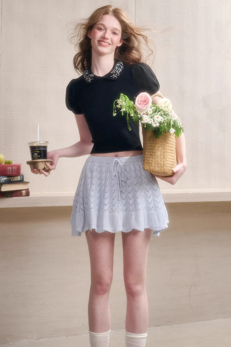 Frozen Flowers Fitted Top