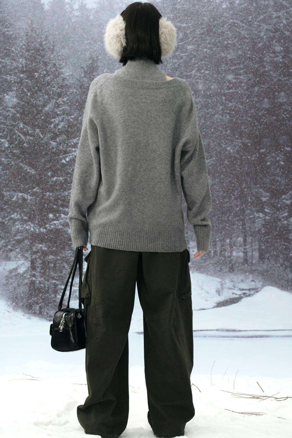 High Neck Layered Style Sweater Set