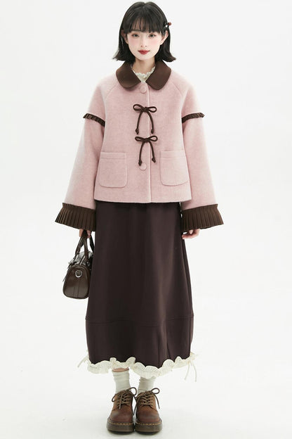 Retro Ribbon Doll Coat + Skirt