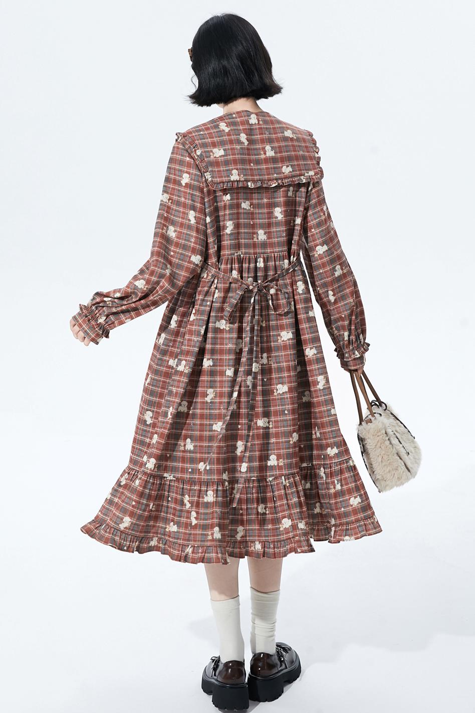 Retro Checker Puppy Dress