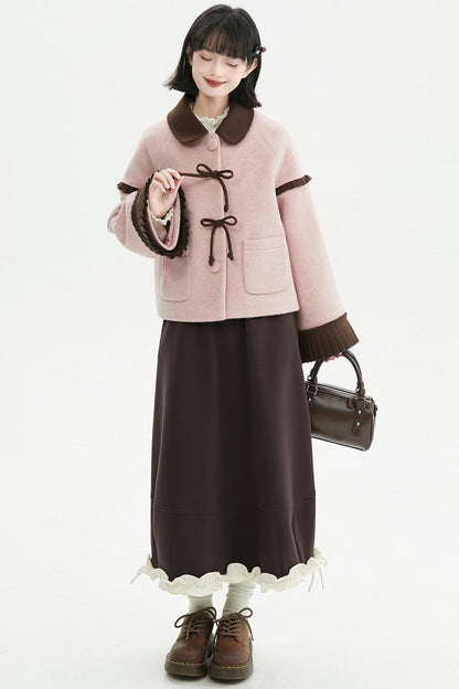 Retro Ribbon Doll Coat + Skirt