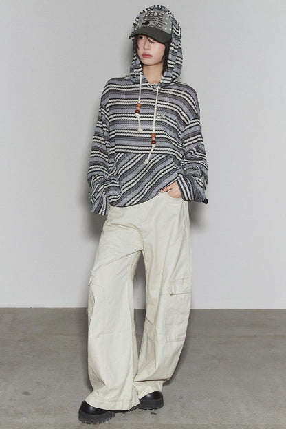 Gravity Striped Hooded Top