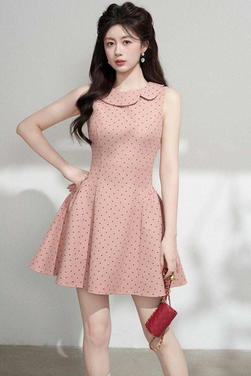 French Dot Dress + Cardigan
