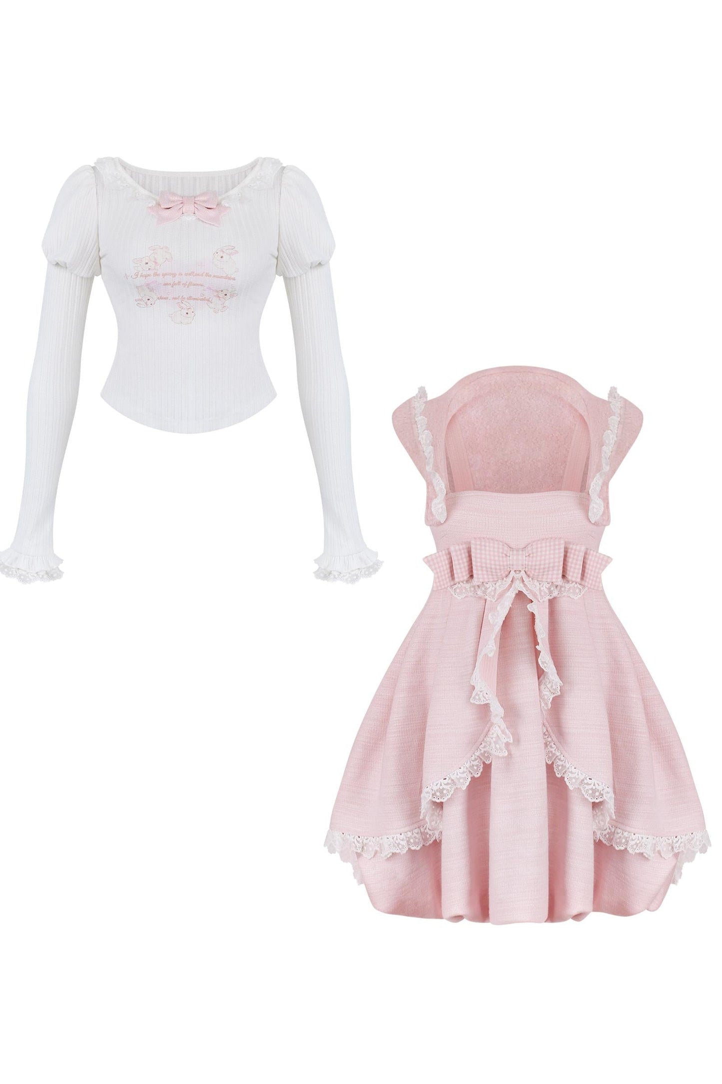 Soft Rabbit Strap Dress + Tops