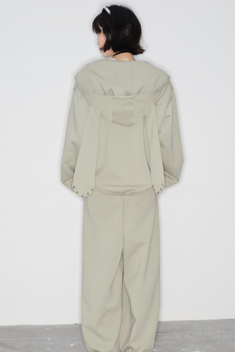 Rabbit Ears Hooded Cardigan + Straight Long Pants