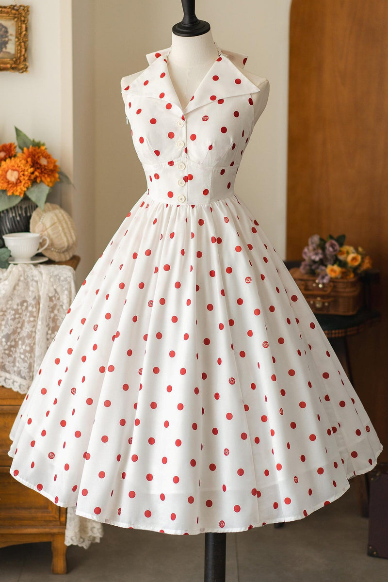 Retro Halter Neck French Flare Dress