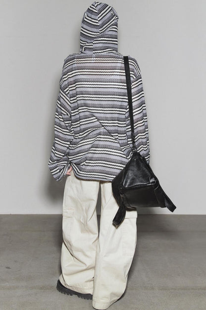 Gravity Striped Hooded Top