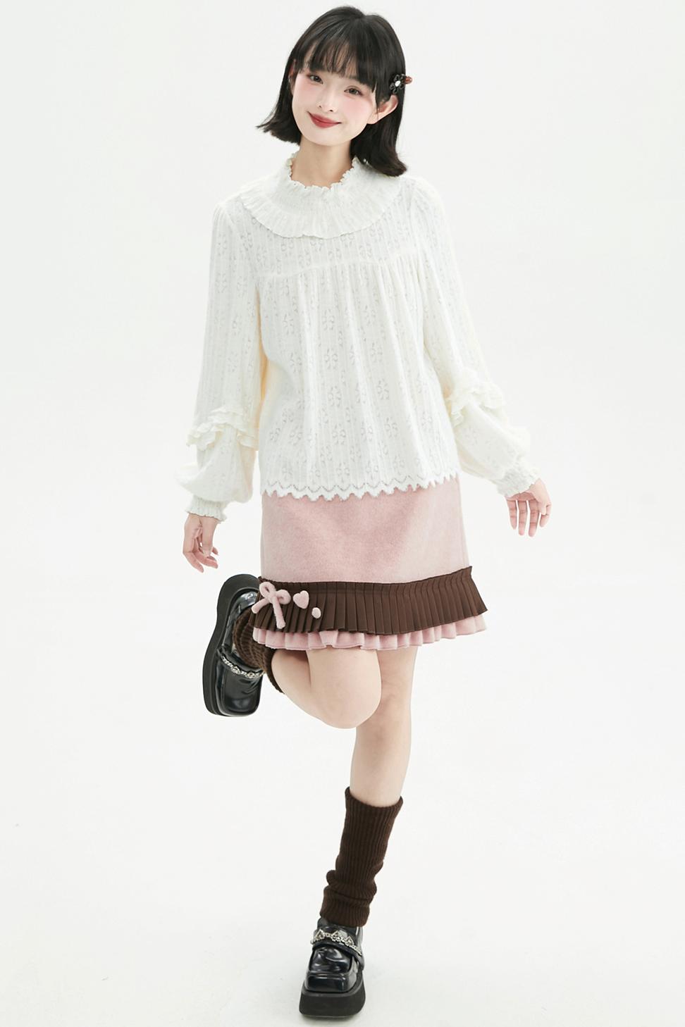Retro Ribbon Doll Coat + Skirt