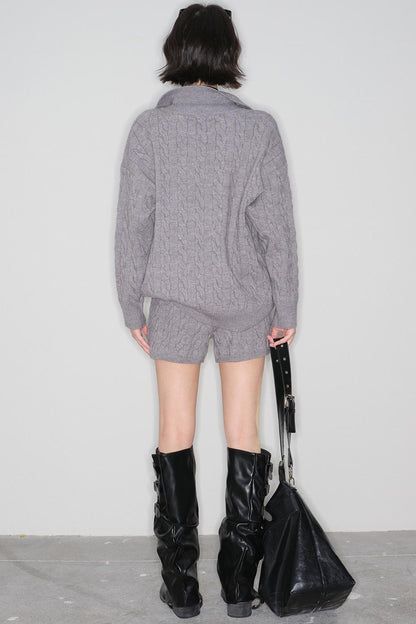 Cable Knit Polo Sweater + Pants