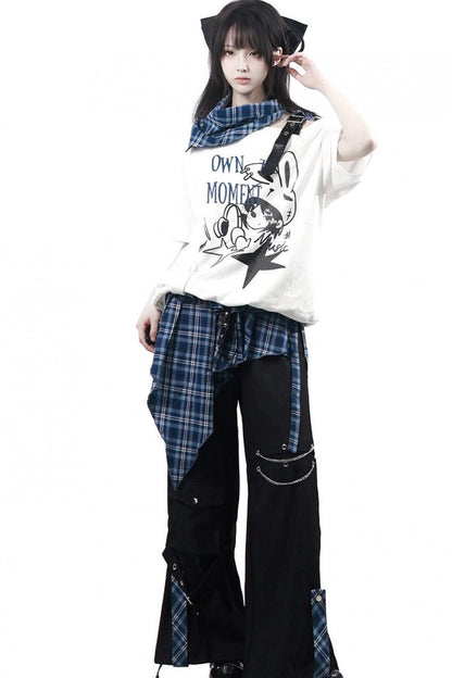 Subculture Punk Dark Kawaii Top + Skirt + Pants