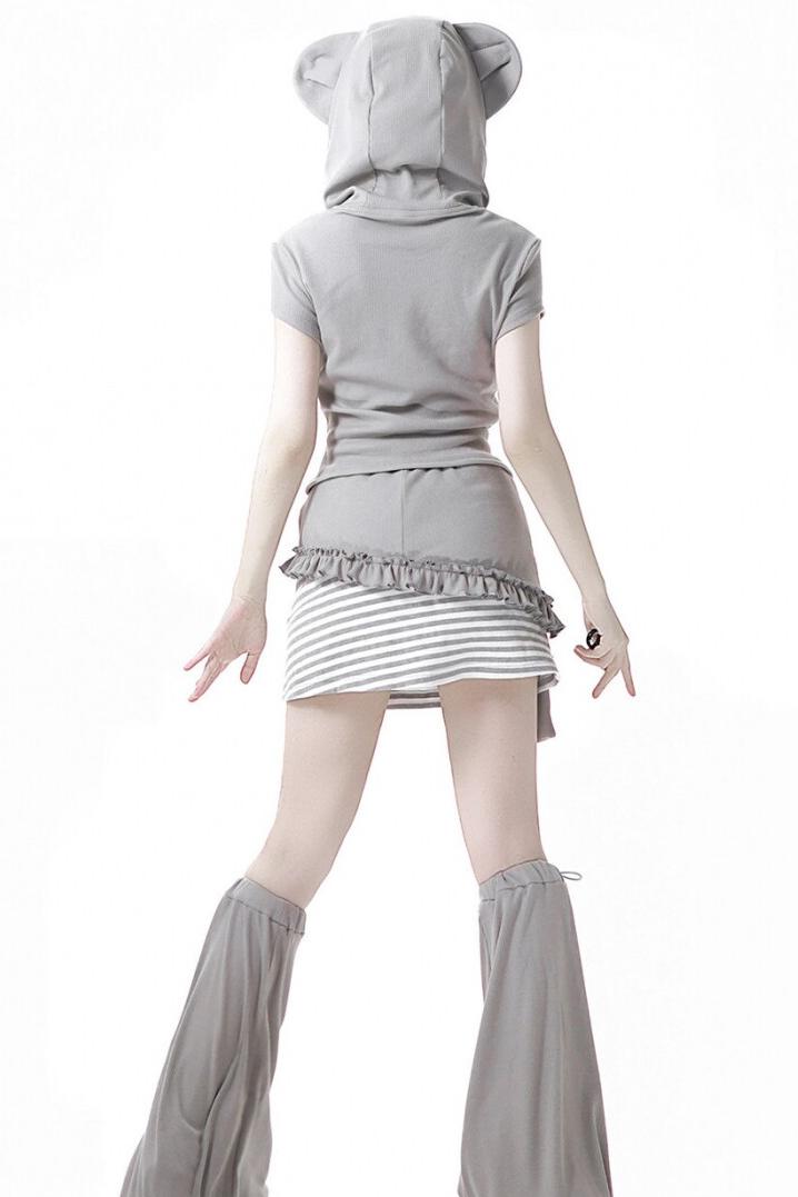 Koala Ribbed Summer Dress + Top + Skirt + Leg Warmers