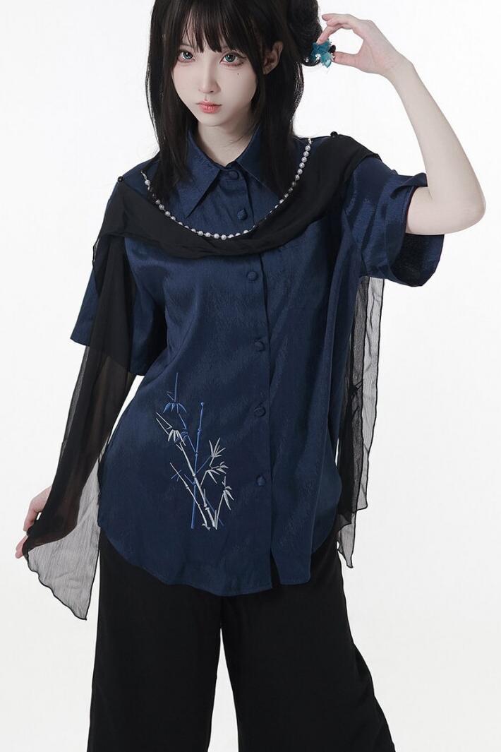 Subcultural Modern China Top + Pants + Off-shoulder Shirt + Skirt