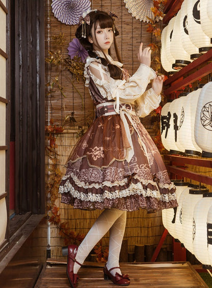 Cross Shoulder Waist Mark Ribbon Dress